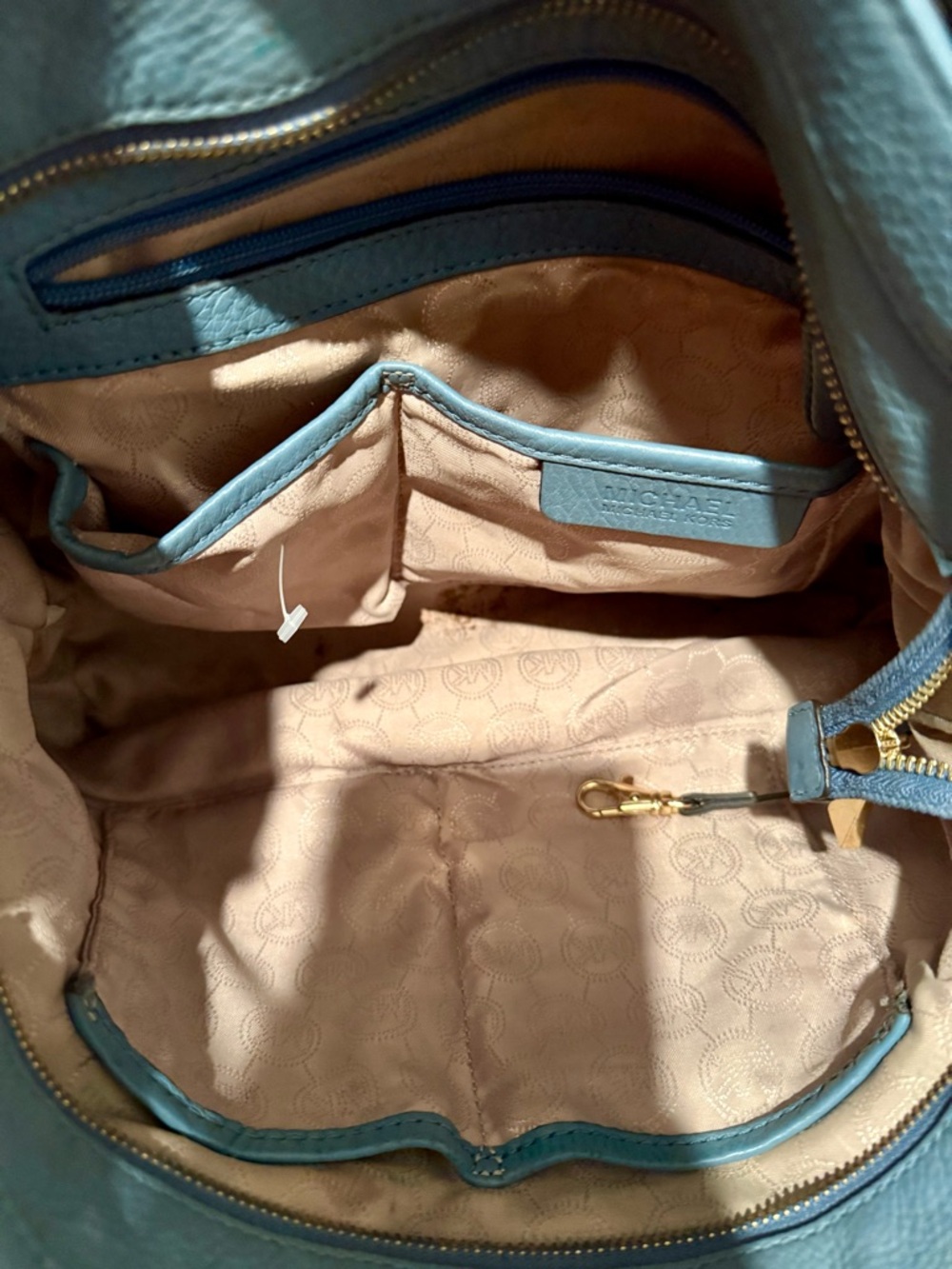Michael Kors Nolita Bedford Blue Leather Large Hobo Handbag - Picture 7 of 10